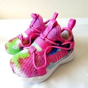 Puma Rift All Over Print Slip On Toddler Girls Pink Sneakers Casual Shoes Size 4
